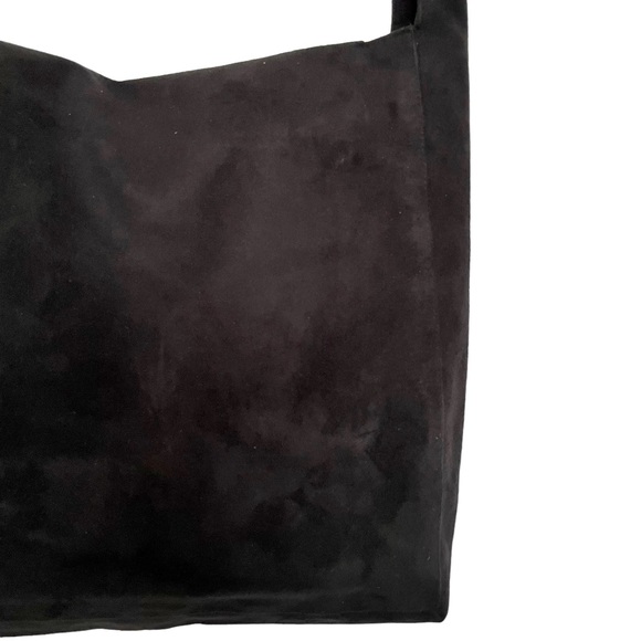 Black Elegant Ultrasuede Handbag Crossbody Messenger/Shoulder Bag Made in Italy - Picture 14 of 14